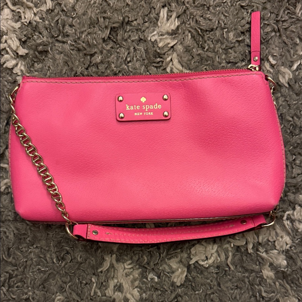 Kate Spade Vibrant Pink Clutch with Chain Strap